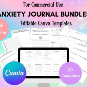 Journal for Anxiety Management | Journal for Mental Health | Journal for Therapy | Mood Monitor | Mindfulness  Gratitude healing, self-care, and wellness