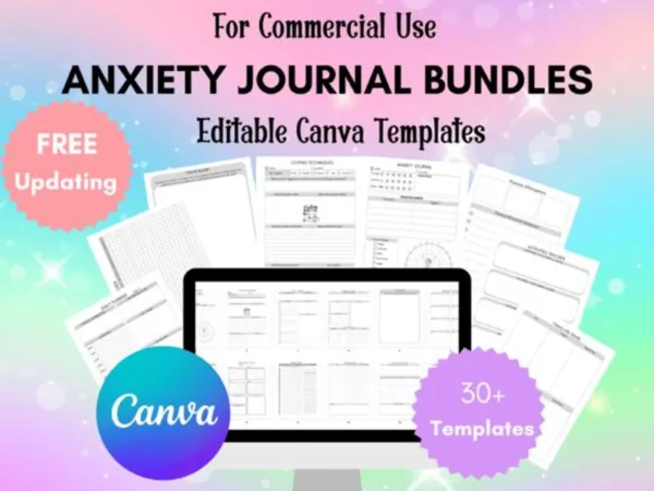 Journal for Anxiety Management | Journal for Mental Health | Journal for Therapy | Mood Monitor | Mindfulness  Gratitude healing, self-care, and wellness
