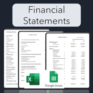 Bundle of Financial Statements | Cash Flow Statement | Income Statement | Balance Sheet | Google Sheets | Excel