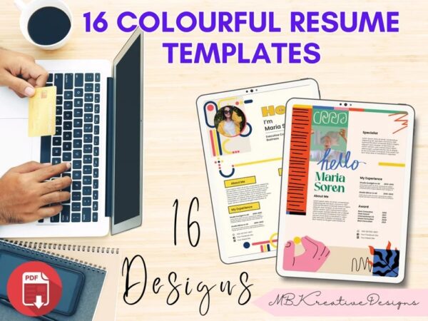 16 Vibrant CV Resume Templates