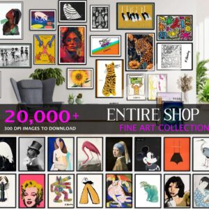 A Whole Set Of 20,000 Downloadable Art Prints Downloads in digital form Paintings by well-known artists Classic Posters Utilising Warhol's Film Eclectic Art