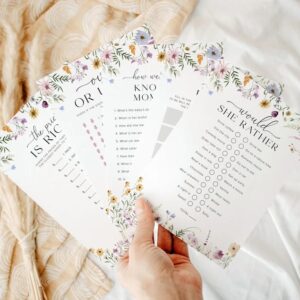 Boho baby shower games boho floral baby shower games colourful baby shower games bundle wildflower baby shower game template 5B