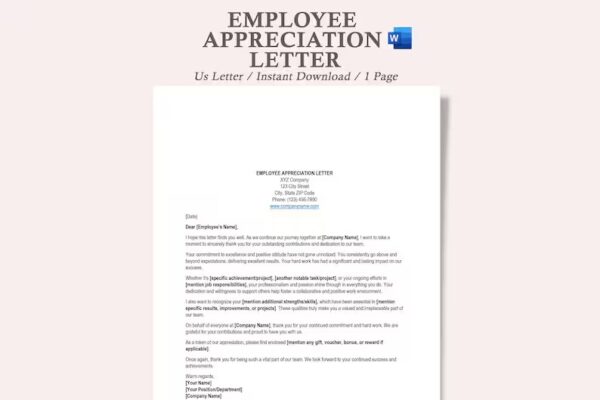 Templates for company appreciation letters employee appreciation letters employee appreciation letters and business appreciation letter samples