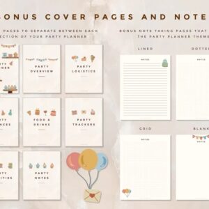 Printable Party Planner Coordinator of Events Birthday Checklist Event Planning Tracker Guest List Budget Tracker Party Organiser Template Letter